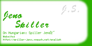 jeno spiller business card